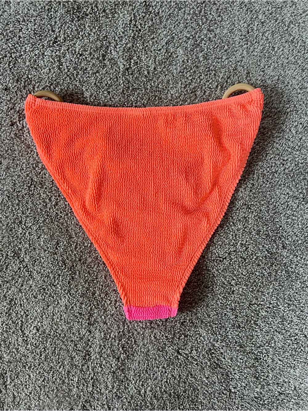 Pink & Coral Bikini Bottom with Ring Detail - Picture 2 of 9